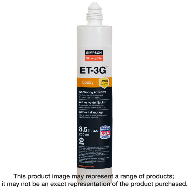 Simpson ET3G10 ET-3G 8.5-oz. Epoxy Adhesive Cartridge w/ Nozzle and Extension