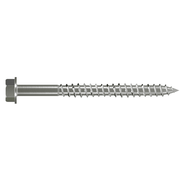 Simpson SDWH27400SS-R10 Strong-Drive SDWH TIMBER-HEX SS Screw — 0.275 in. x 4 in. 1/2 Hex, Type 316 10-Qty