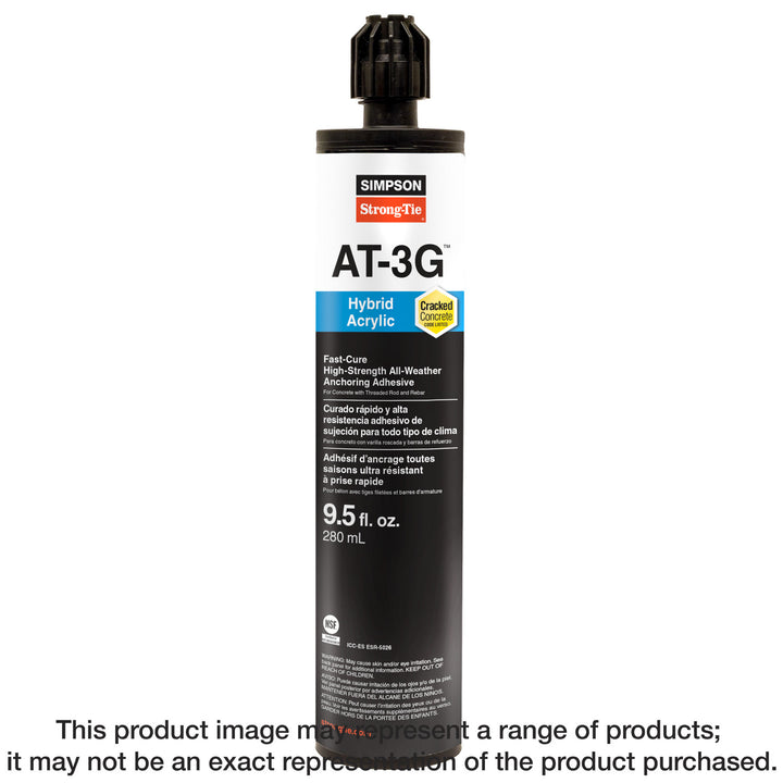 Simpson AT3G10 AT-3G 9.5-oz. High-Strength Acrylic Anchoring Adhesive Cartridge w/ Nozzle