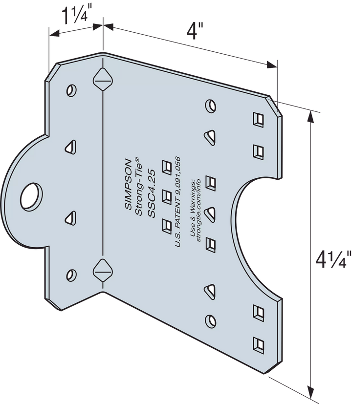 Simpson SSC4.25-R50 SSC 4-1/4 in. 14-Gauge Galvanized Steel-Stud Clip 50-Qty