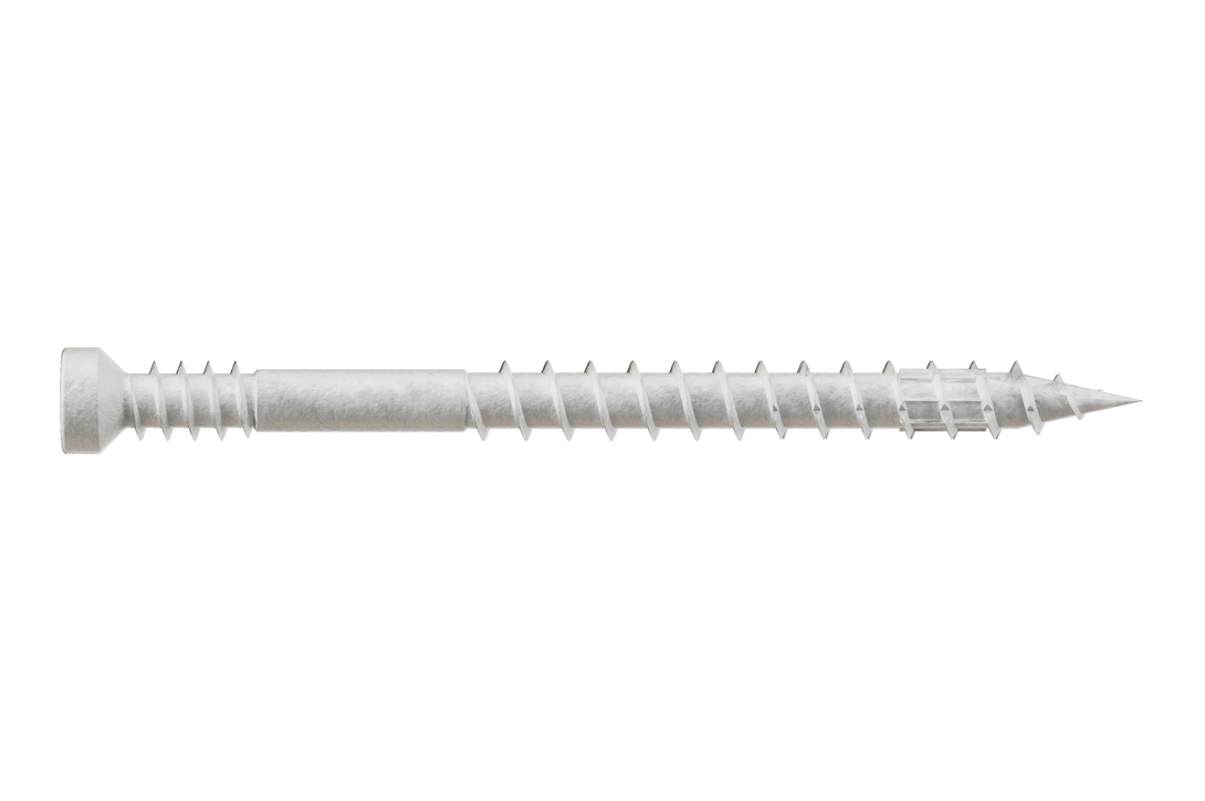 Simpson FT07200R100W Finish Trim Screw — #7 x 2 in. T10, Trim-Head, Quik Guard, White 100-Qty