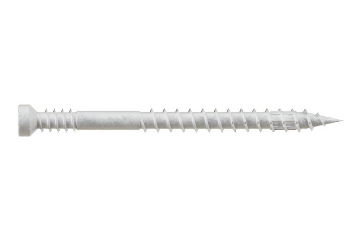 Simpson FT07200R100W Finish Trim Screw — #7 x 2 in. T10, Trim-Head, Quik Guard, White 100-Qty