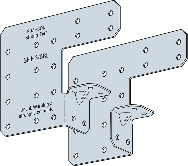 Simpson SHH3/68-KT24 SHH 4-3/8 in. x 5-5/8 in. 68-mil Galvanized Steel Header Hanger 24-Qty