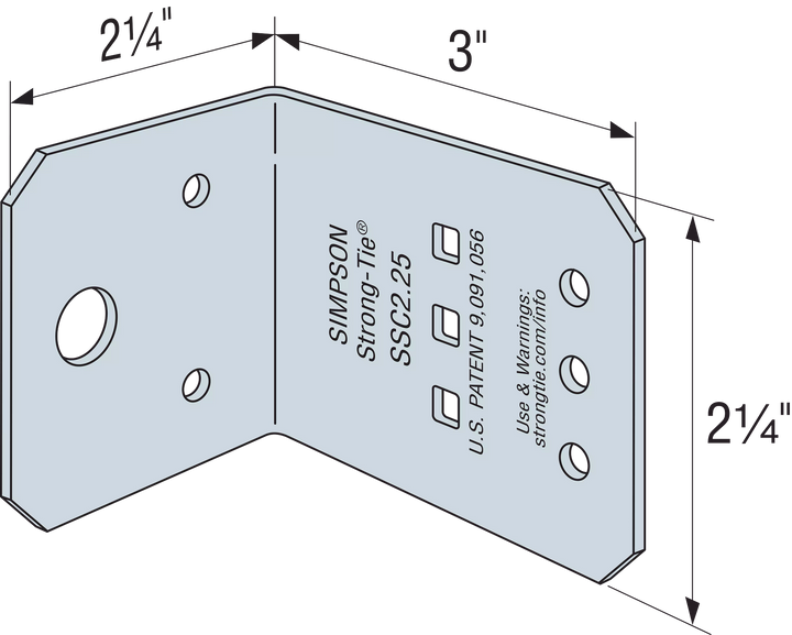 Simpson SSC2.25-R125 SSC 2-1/4 in. 14-Gauge Galvanized Steel-Stud Clip 125-Qty