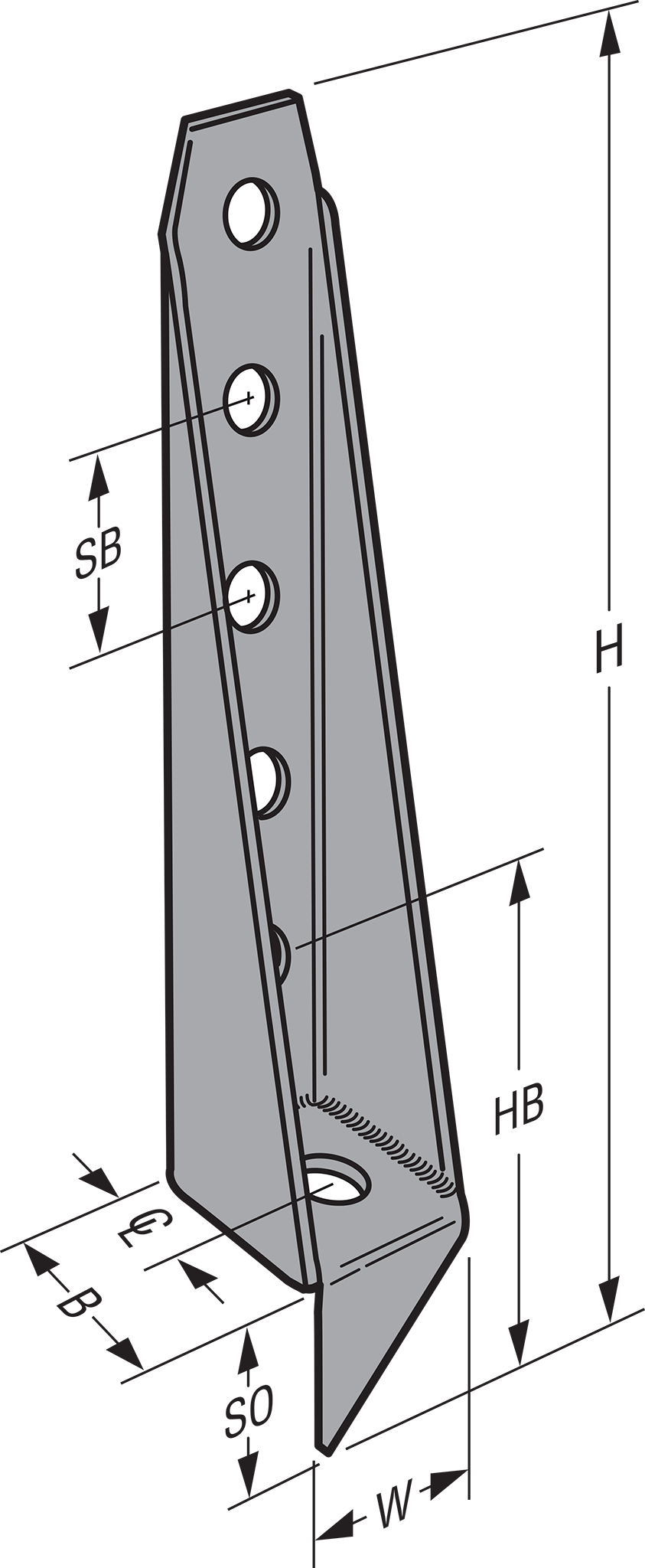 Simpson HD19 HD 24-1/2 in. Bolted Holdown