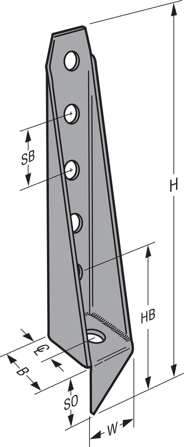 Simpson HD19 HD 24-1/2 in. Bolted Holdown