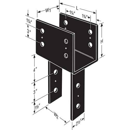 Simpson Strong-Tie CC5 1/4-8PC 5-1/8" BEAM, 8X POST BLACK COLUMN CAP