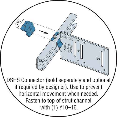 Simpson Strong-Tie DSHS-R100 DRIFT STRUT HORIZONTAL STOP