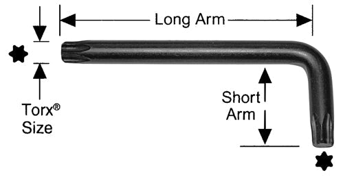 ALFA Tools HK15278 T25 LONG ARM TORX-L KEY 25/pack