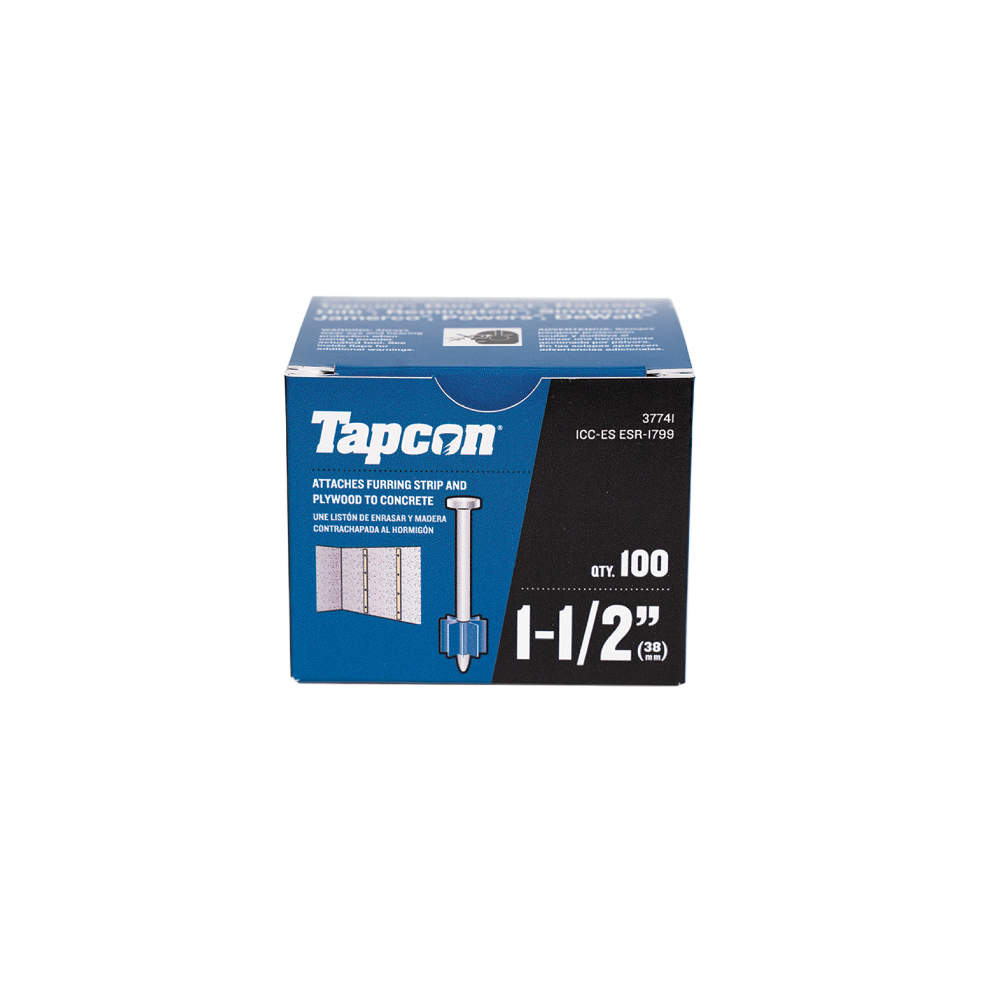 Tapcon Ultra Tapcon 1-1/2 Inch Powder Actuated Drive Pin, 100 PCS, Non-Washered, fo ...