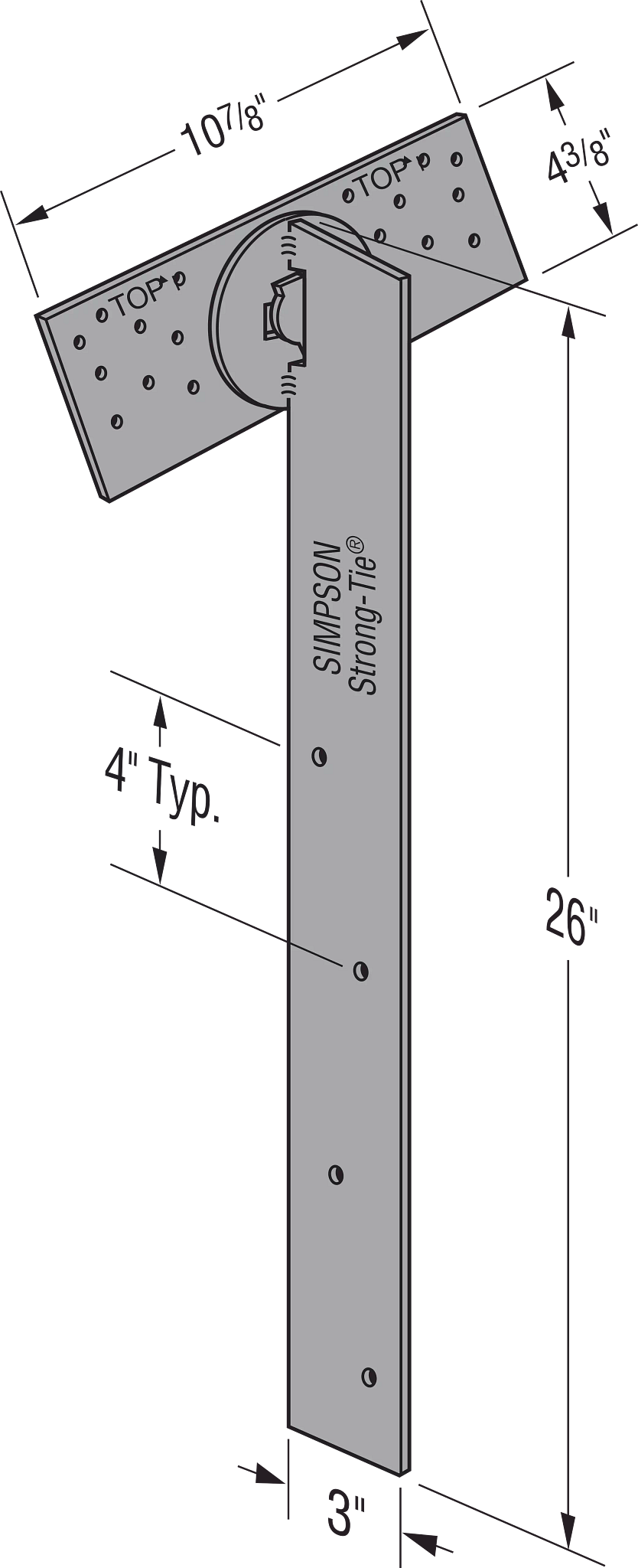 Simpson FGTR FGTR Face-Mount Retrofit Girder Tiedown