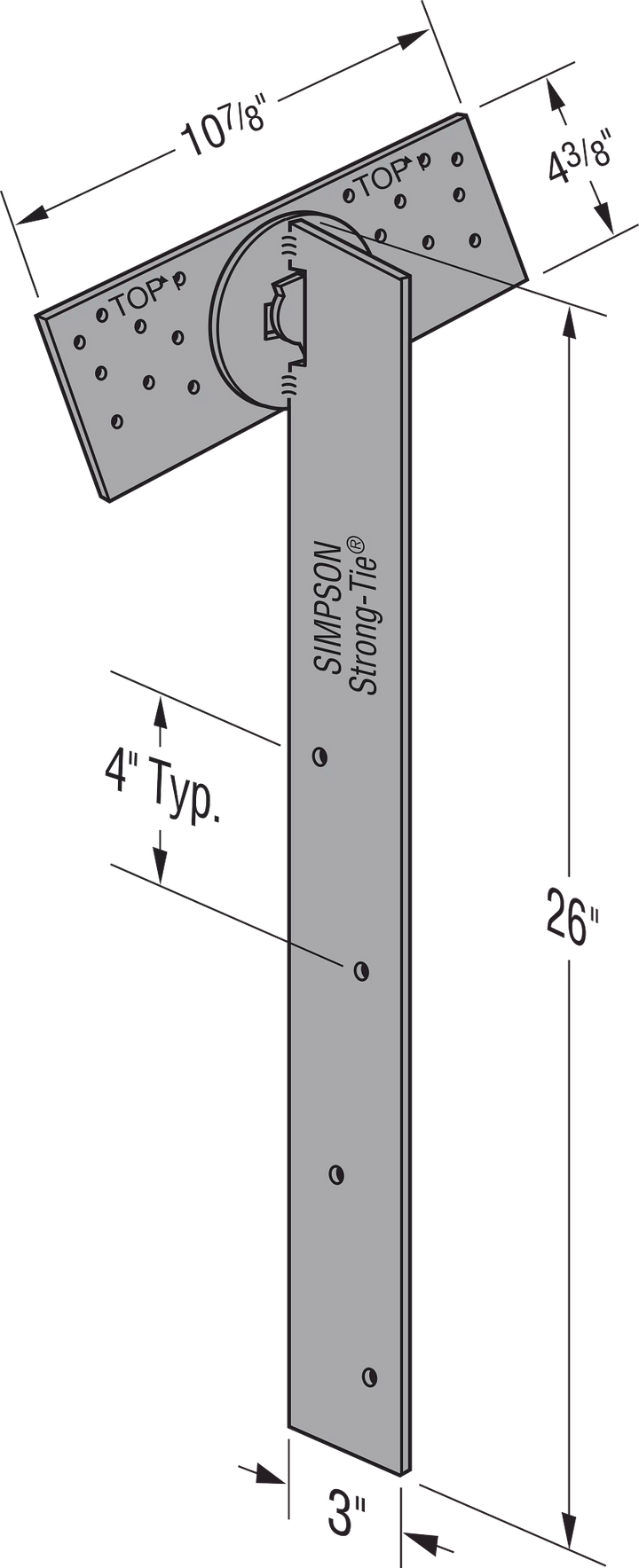 Simpson FGTR FGTR Face-Mount Retrofit Girder Tiedown