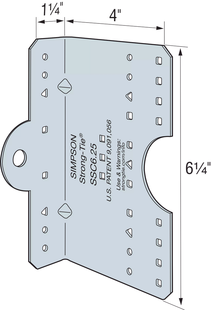 Simpson SSC6.25-R30 SSC 6-1/4 in. 14-Gauge Galvanized Steel-Stud Clip 30-Qty