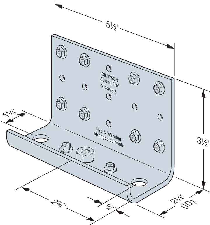 Simpson RCKW5.5-R10 RCKW 5.5-in. Kneewall Connector Clip Qty-10