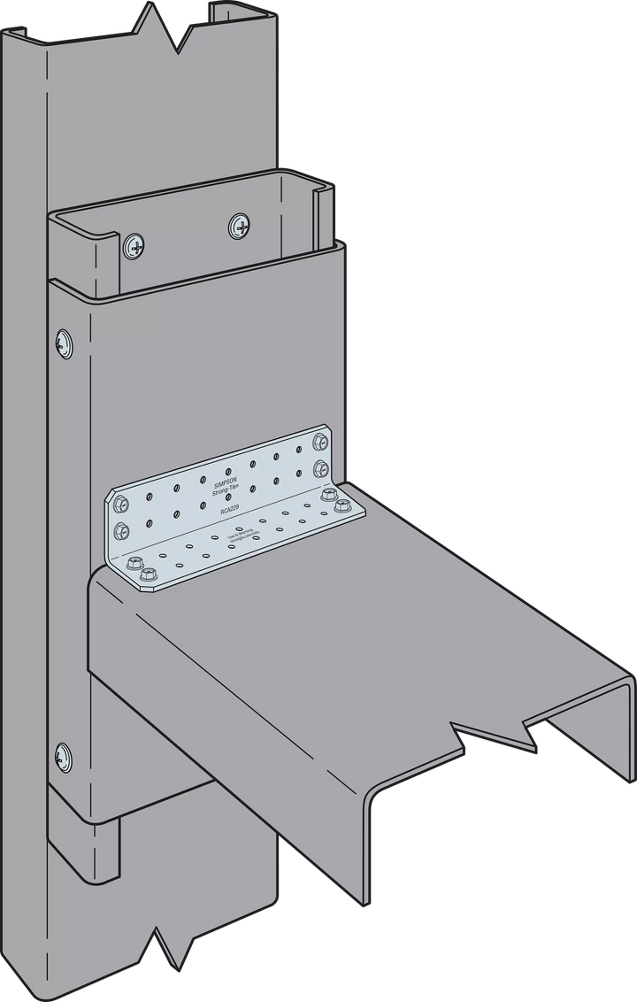 Simpson RCA229/68-R50 RCA 2 in. x 2 in. x 9 in. 14-Gauge Galvanized Rigid Connector Angle 50-Qty