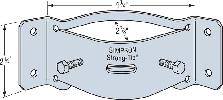 Simpson PGTIC2Z-R PGTIC ZMAX Galvanized Inside-Corner Pipe Grip Tie for 2 in. Pipe