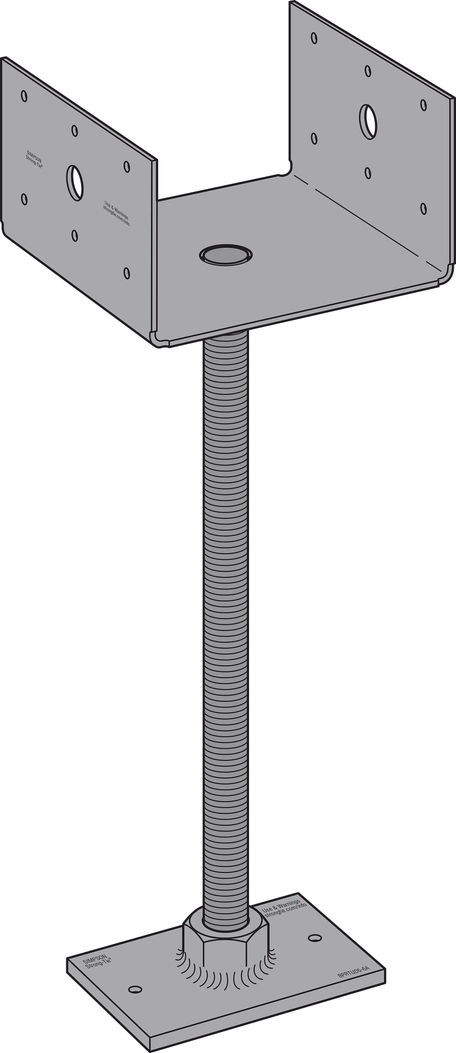 Simpson PPBF66 PPBF Adjustable Porch Post Base for 6x6