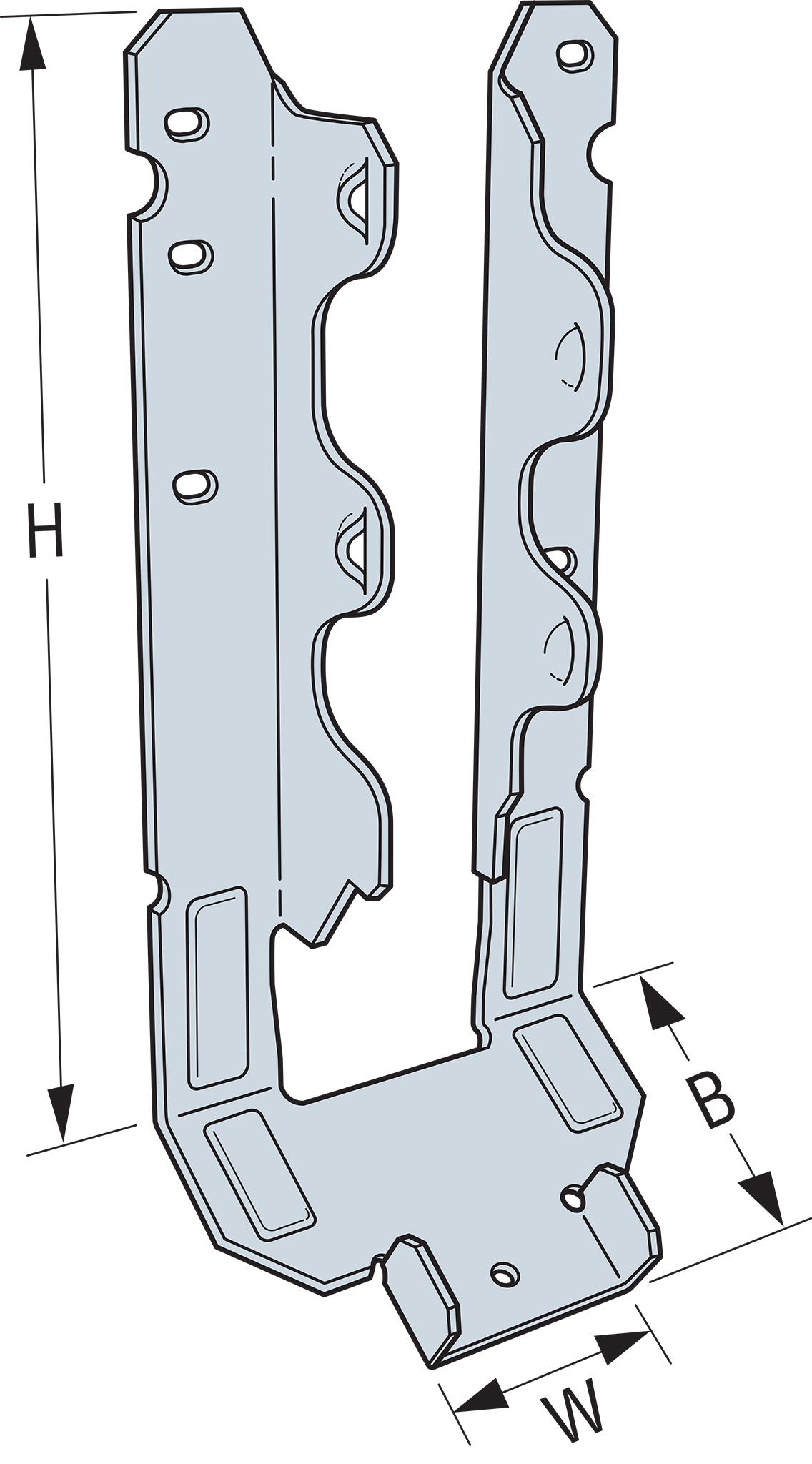 Simpson LRU28Z LRUZ ZMAX Galvanized Slopeable Light Rafter U Hanger fo ...