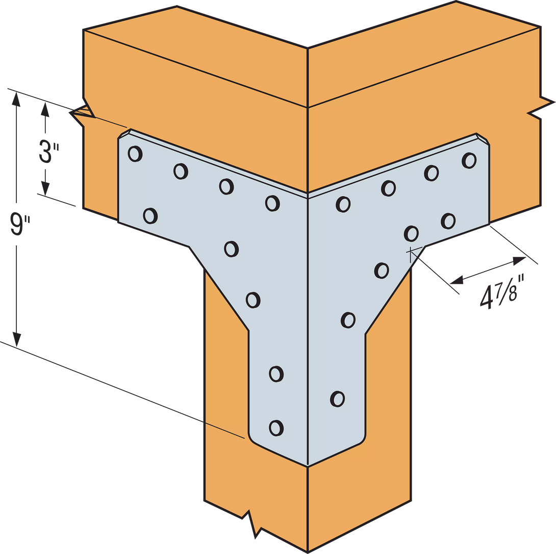 Simpson RTC44 RTC 14-Gauge ZMAX Galvanized Rigid Tie Corner for 4x, 4x4 Post