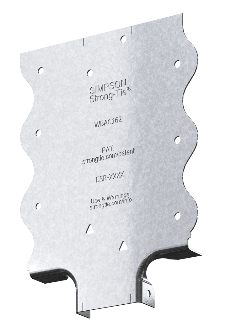 Simpson WBAC162-R50 WBAC Wood Backing Steel Connector for 1-1/4 in. to 1-5/8 in. Flange 50-Qty