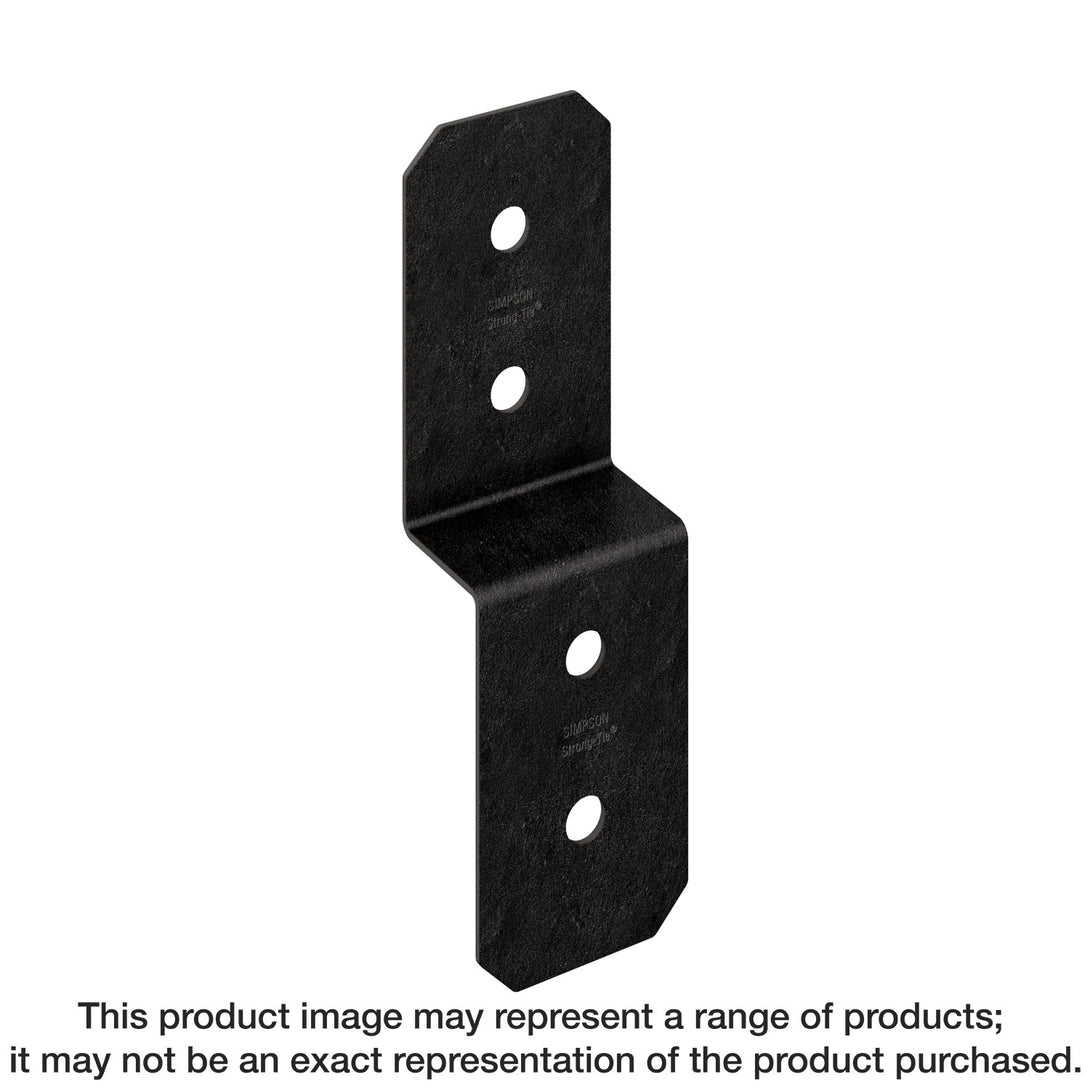 Simpson APVDJT1.75-4 Outdoor Accents Avant Collection 3 in. ZMAX, Black Powder-Coated Deck Joist Tie for 1-3/4 in. Wood