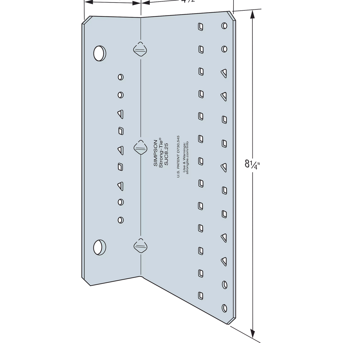 Simpson SJC8.25-R15 SJC 2 in. x 4-1/2 in. x 8-1/4 in. 14-Gauge Galvani ...