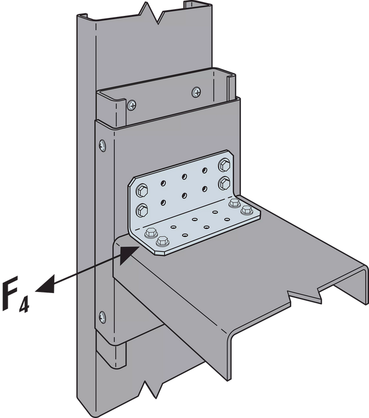 Simpson RCA225/54-R90 RCA 2 in. x 2 in. x 5 in. 16-Gauge Galvanized Rigid Connector Angle 90-Qty