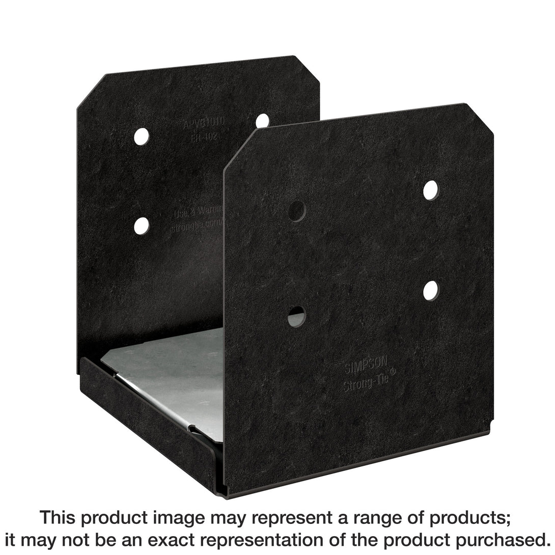 Simpson APVB1010 Outdoor Accents Avant Collection ZMAX, Black Powder-Coated Post Base for 10x10