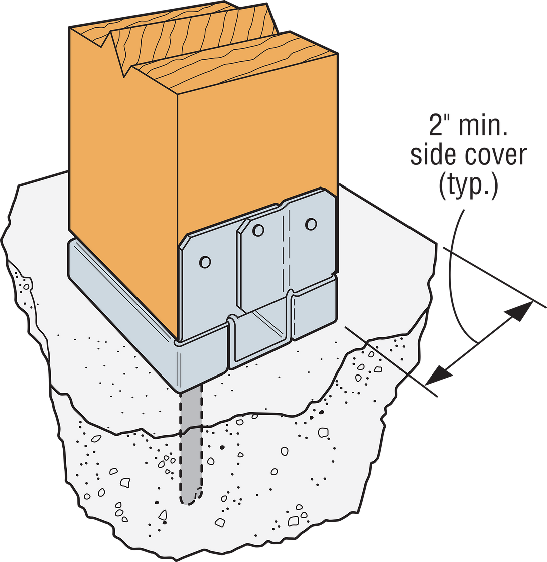 Simpson ABA66Z ABA ZMAX Galvanized Adjustable Standoff Post Base for 6x6