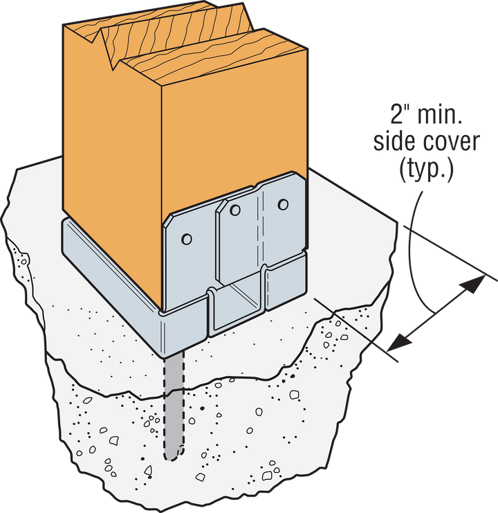 Simpson ABA66Z ABA ZMAX Galvanized Adjustable Standoff Post Base for 6x6