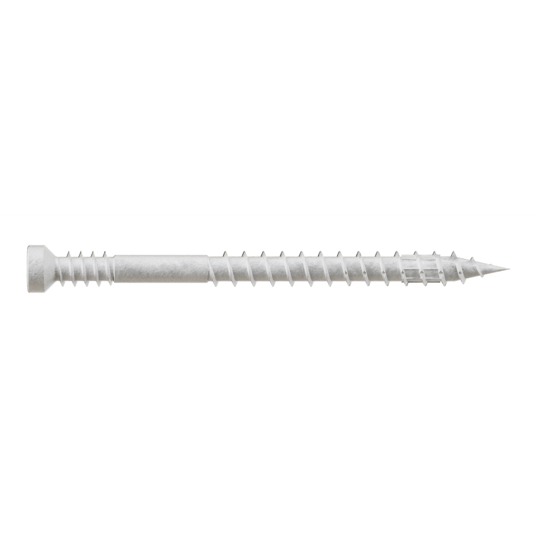 Simpson FT07200R100W Finish Trim Screw — #7 x 2 in. T10, Trim-Head, Quik Guard, White 100-Qty