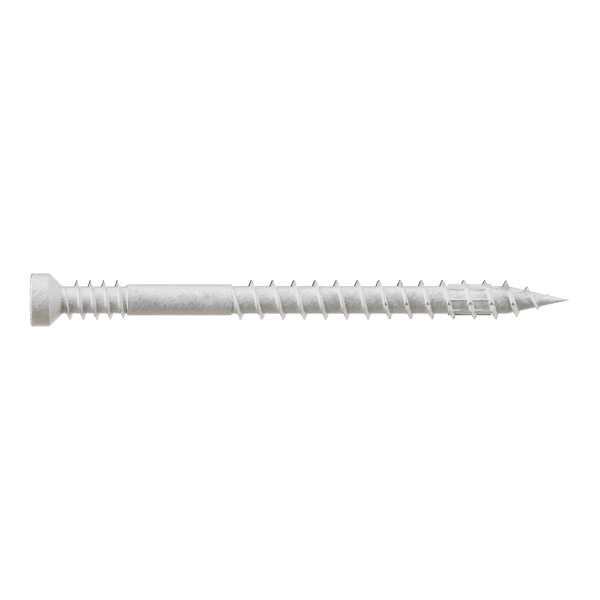 Simpson FT07200R100W Finish Trim Screw — #7 x 2 in. T10, Trim-Head, Quik Guard, White 100-Qty