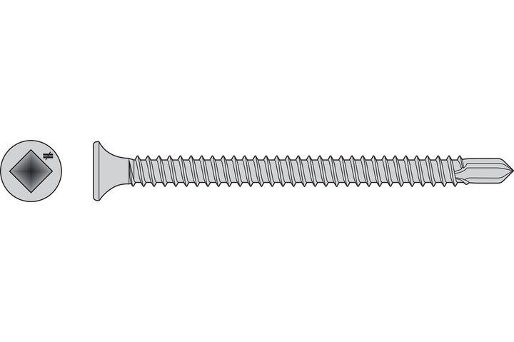 Simpson F08T162BDM Self-Drilling Bugle-Head Screw — #8 x 1-5/8 in. #2 Square Drive, Type 410 1000-Qty