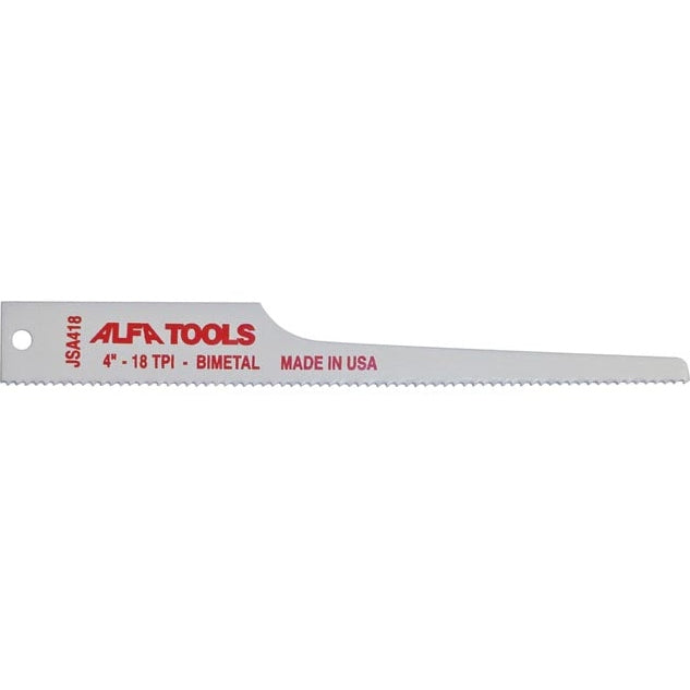 Alfa Tools JSA418 4 in. x 1/2 in. 18 TPI Bi-Metal Air Saw Blade, 50/Box