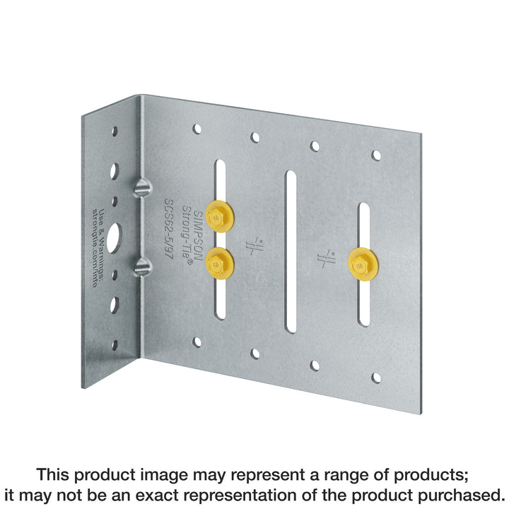 Simpson SCS62-5/97-KT25 SCS 2 in. x 6 in. x 5 in. 12-Gauge Seismic Bypass Framing Slide Clip w/ Screws 25-Qty