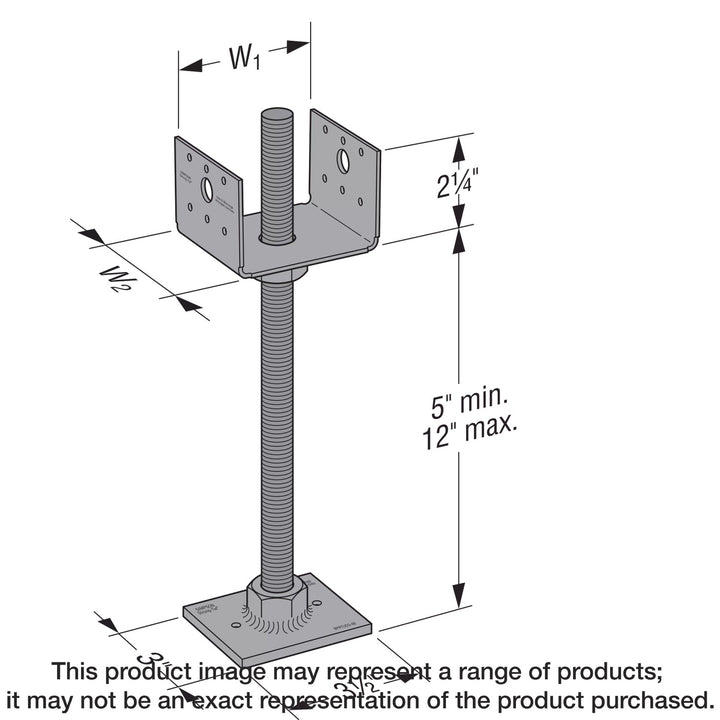 Simpson PPBF44 PPBF Adjustable Porch Post Base for 4x4