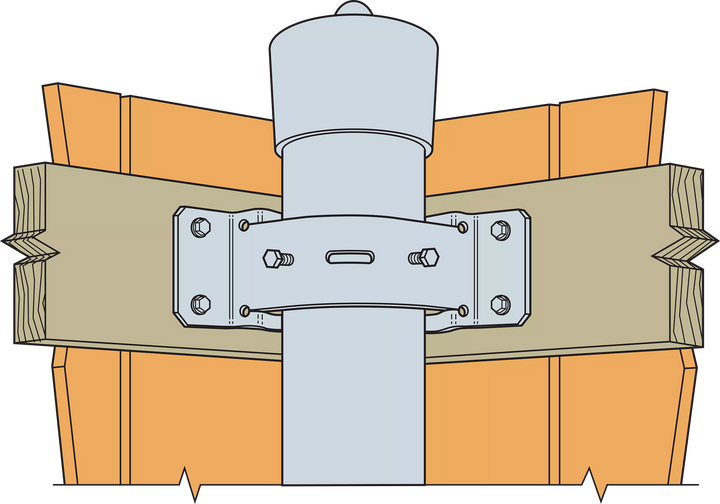 Simpson PGTIC2Z-R PGTIC ZMAX Galvanized Inside-Corner Pipe Grip Tie for 2 in. Pipe