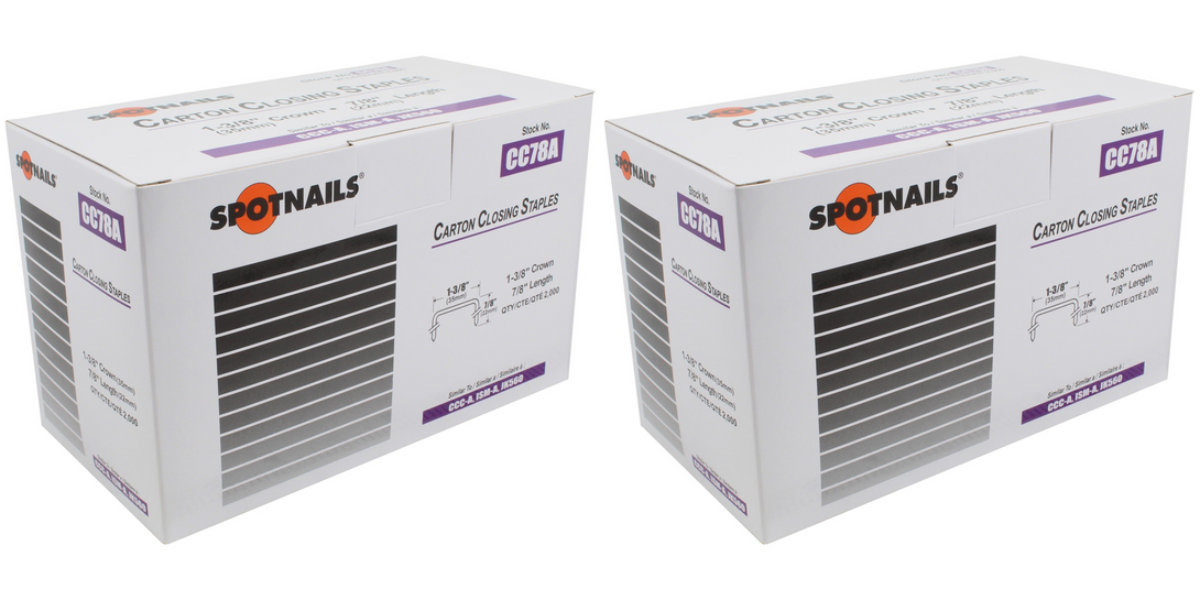 Spotnails CC78A 7/8x1-3/8 Copper Carton Closing Strip Staples, 4000/Box