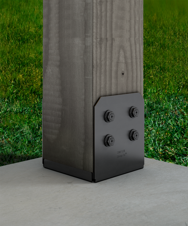 Simpson APVB1010 Outdoor Accents Avant Collection ZMAX, Black Powder-Coated Post Base for 10x10