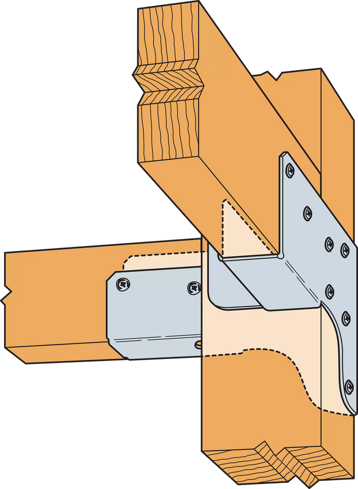 Simpson RTC42 RTC 18-Gauge Galvanized Rigid Tie Corner for 2x Joist, 4x4 Post