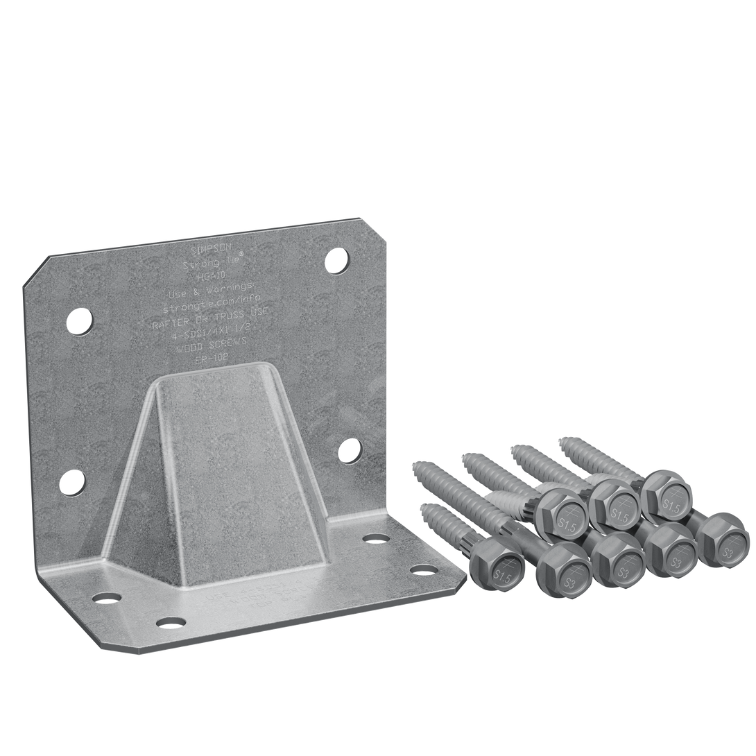 Simpson HGA10KT HGA Galvanized Hurricane Gusset Angle with SDS Screws 10-Qty