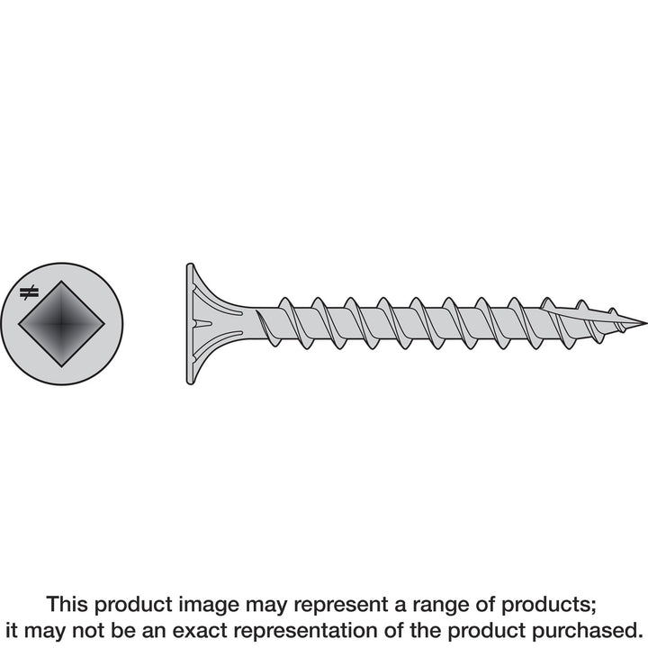 Simpson T08C162WQ-RP300 Fiber-Cement Screw — #8 x 1-5/8 in. #2 Square Wafer-Head, Type 316 300-Qty