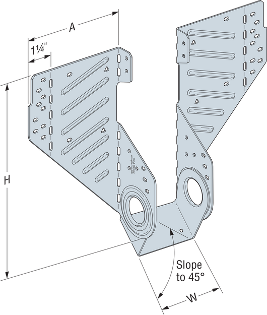 Simpson LSSR210-2Z LSSR Light Field-Adjustable Rafter Hanger for Double 2x