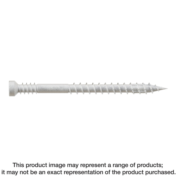 Simpson FT07200R100W Finish Trim Screw — #7 x 2 in. T10, Trim-Head, Quik Guard, White 100-Qty