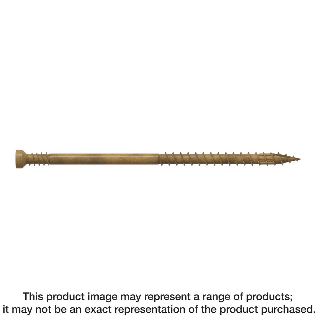 Simpson FT07300R100 Finish Trim Screw — #7 x 3 in. T10, Trim-Head, Quik Guard, Tan 100-Qty