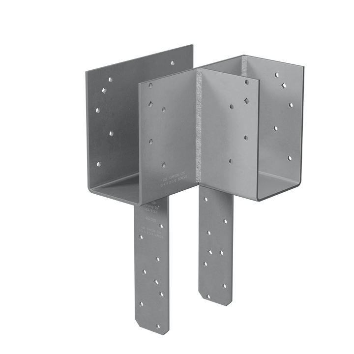 Simpson ECCLRQ464SDS ECCLRQ L-Shape End Column Cap for 4x Beams, 6x Post w/ SDS Screws, Skewed Right