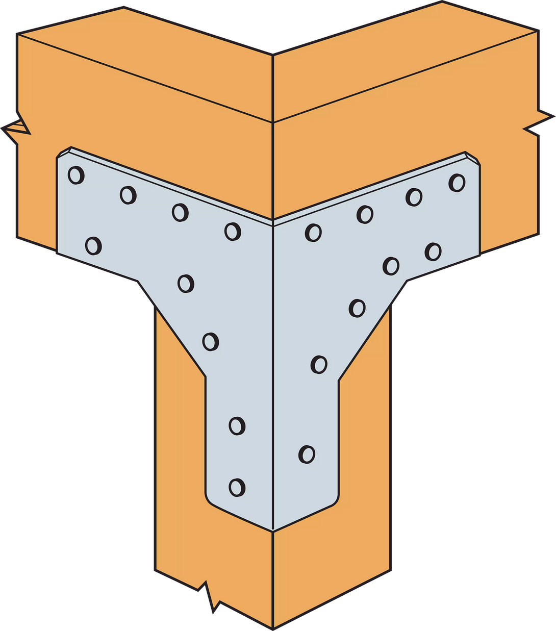 Simpson RTC44 RTC 14-Gauge ZMAX Galvanized Rigid Tie Corner for 4x, 4x4 Post