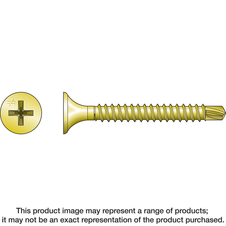 Simpson DWFSD114PS DWFSD Drywall-to-CFS Screw Collated — #6 x 1-1/4 in. #2 Phillips, Yellow Zinc 2500-Qty