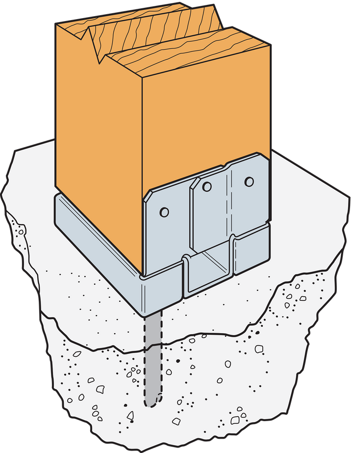 Simpson ABA66Z ABA ZMAX Galvanized Adjustable Standoff Post Base for 6x6