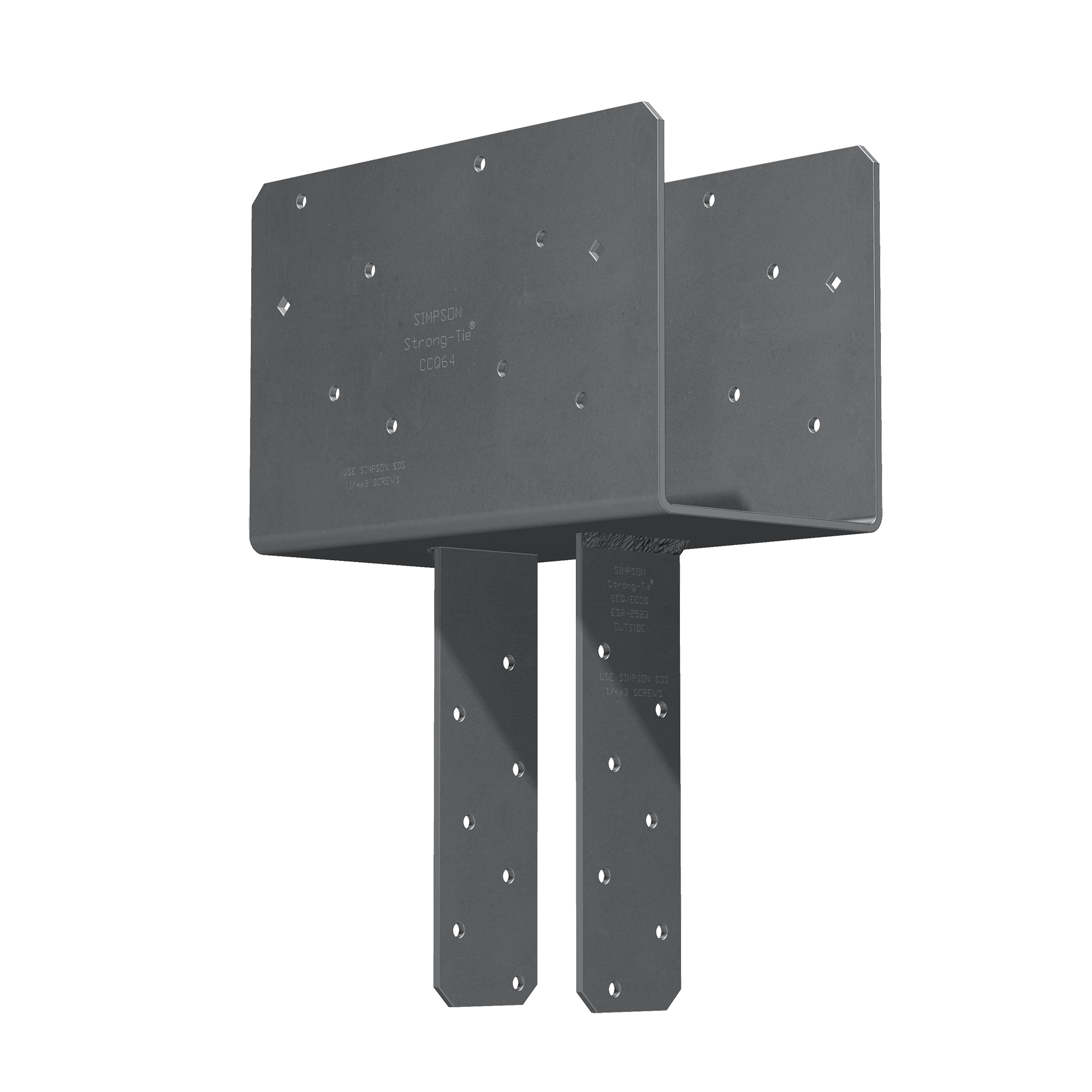 Simpson CCQ66SDS2.5 Column Cap w/SDS Screws - Gray Paint – Fasteners Plus Simpson CCQ66SDS2.5 Column Cap w/SDS Screws - Gray Paint – Fasteners Plus